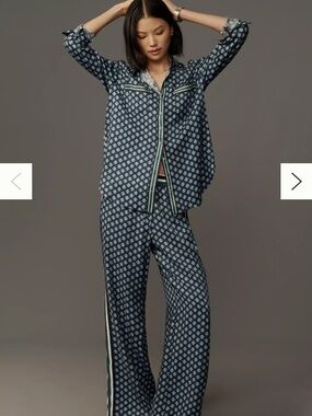 Maeve Packable Tennis-Print Pull-On Track Pants